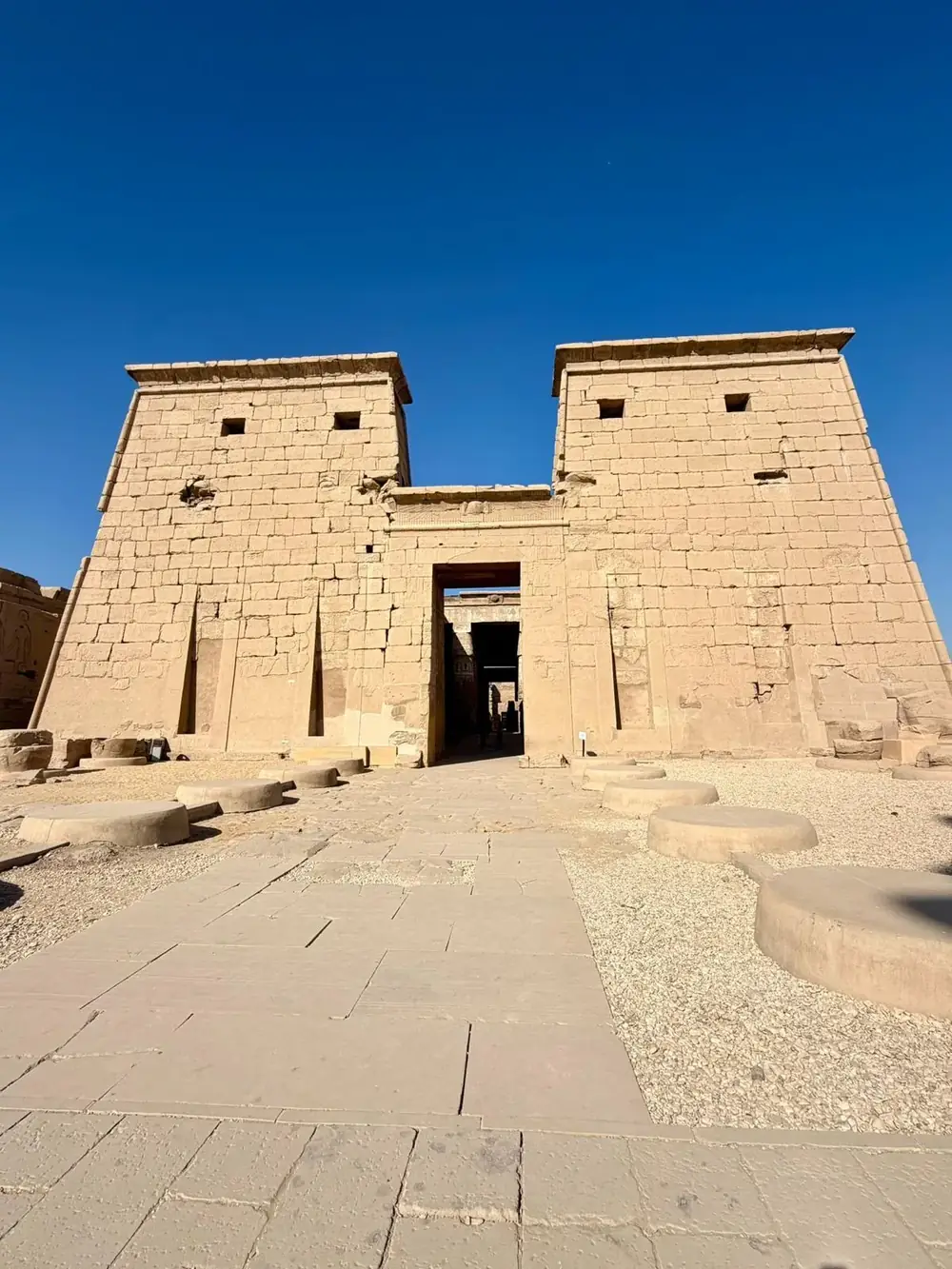The great pylon gateway of an ancient temple near Luxor